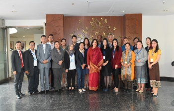 Under the rubric of ASEAN-India Commemorative Summit, 19 journalists from ASEAN, on familiarization visit to India called on Secretary (East) Smt. Preeti Saran on 22 Jan 18